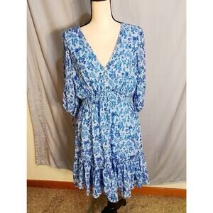 Taylor sheer bright blue dress with lining